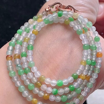 缅甸翡翠项链玉项链天然玉石A货