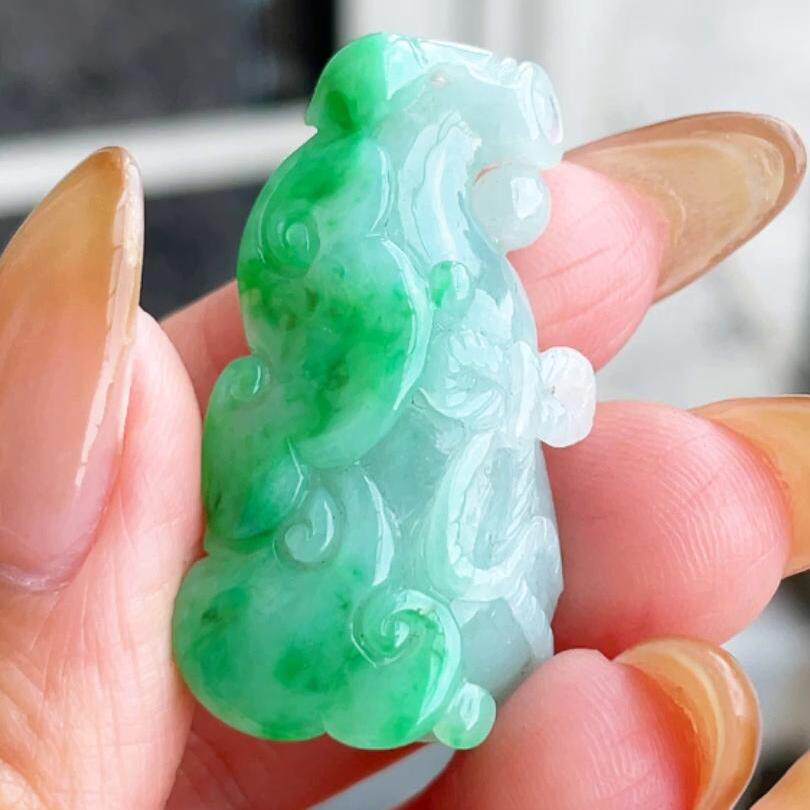 缅甸翡翠葫芦玉吊坠天然玉石A货冰种辣绿正品新款收藏高档0530