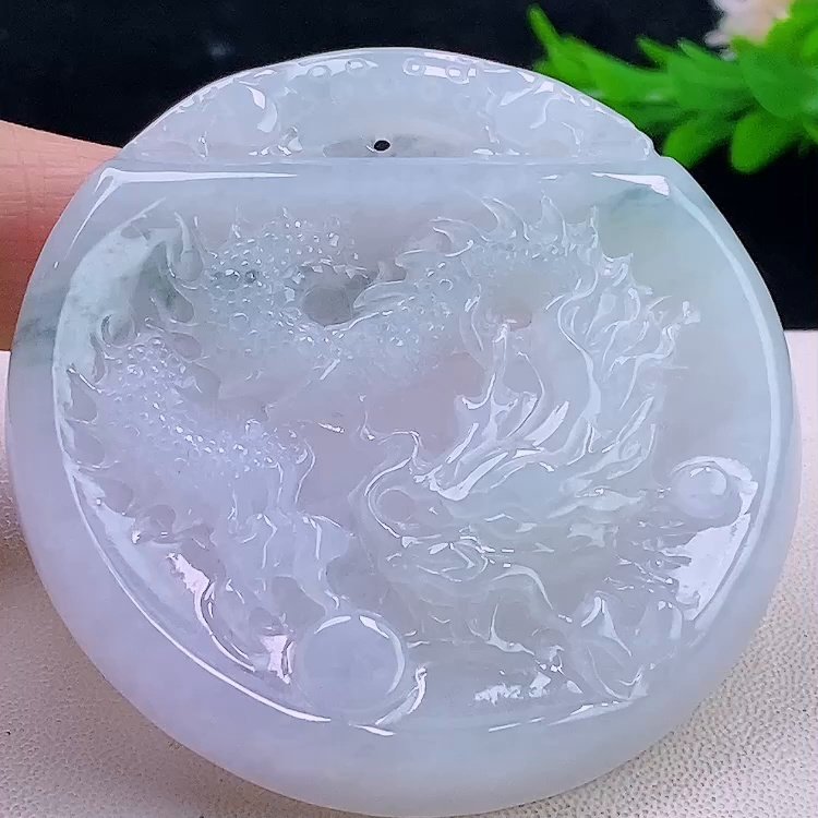 缅甸翡翠龙牌玉吊坠天然玉石A货冰种新款老坑收藏礼物正品0107