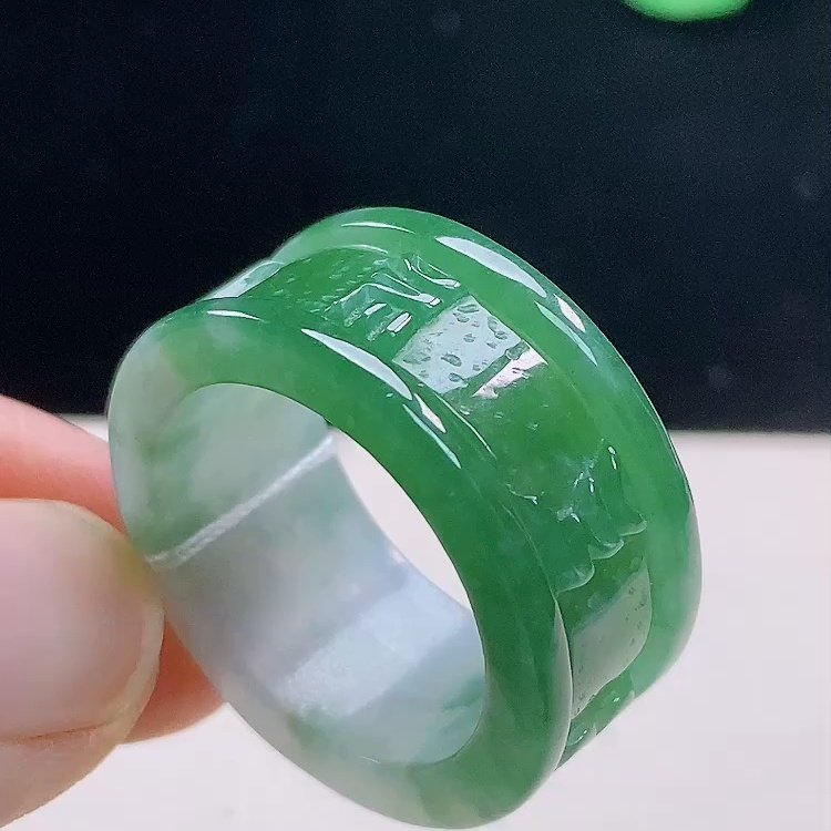 缅甸翡翠指环玉指环天然玉石A货