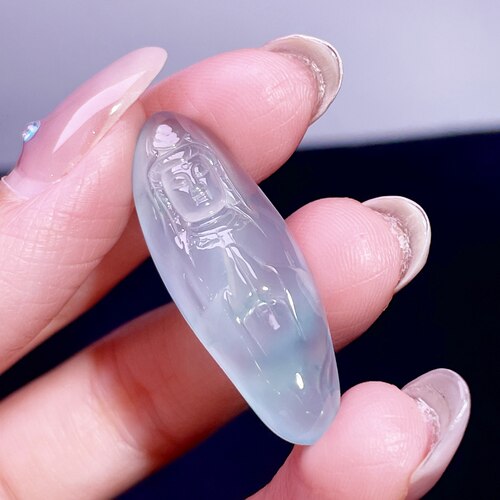 缅甸翡翠观音玉吊坠天然玉石A货