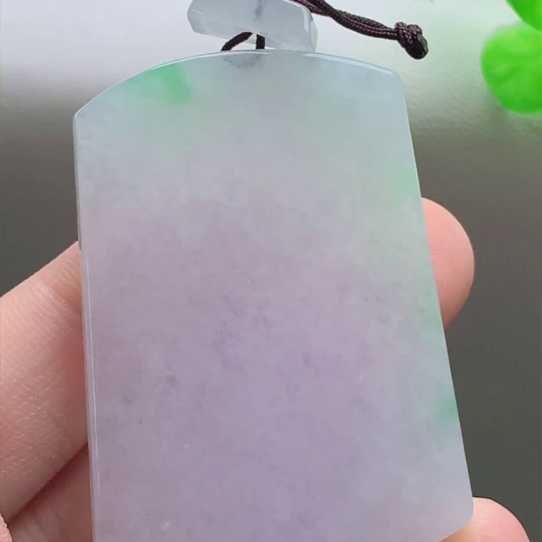 缅甸翡翠无事牌玉吊坠天然玉石A