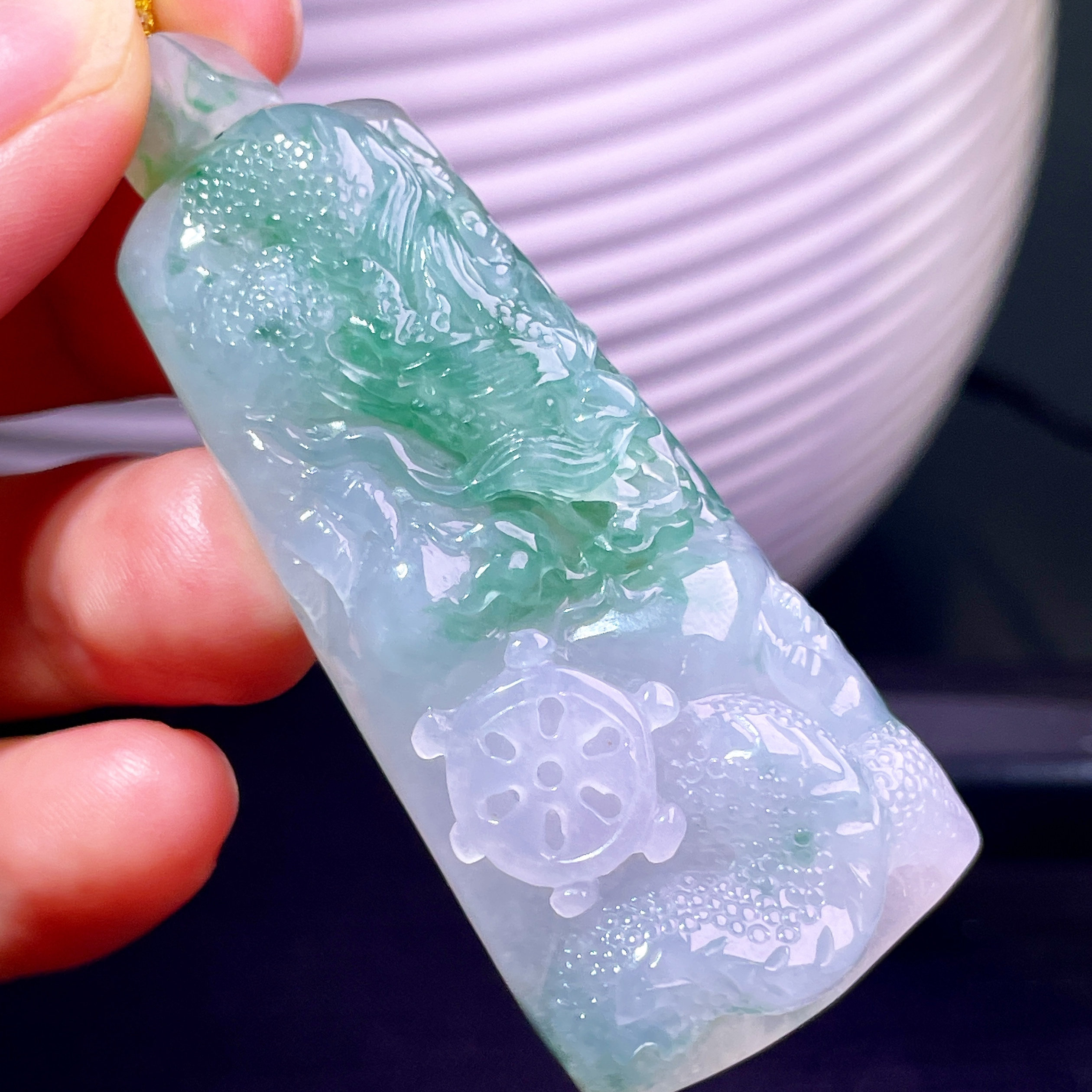 缅甸翡翠龙牌玉吊坠天然玉石A货冰糯种飘绿正品高档新款礼物0530