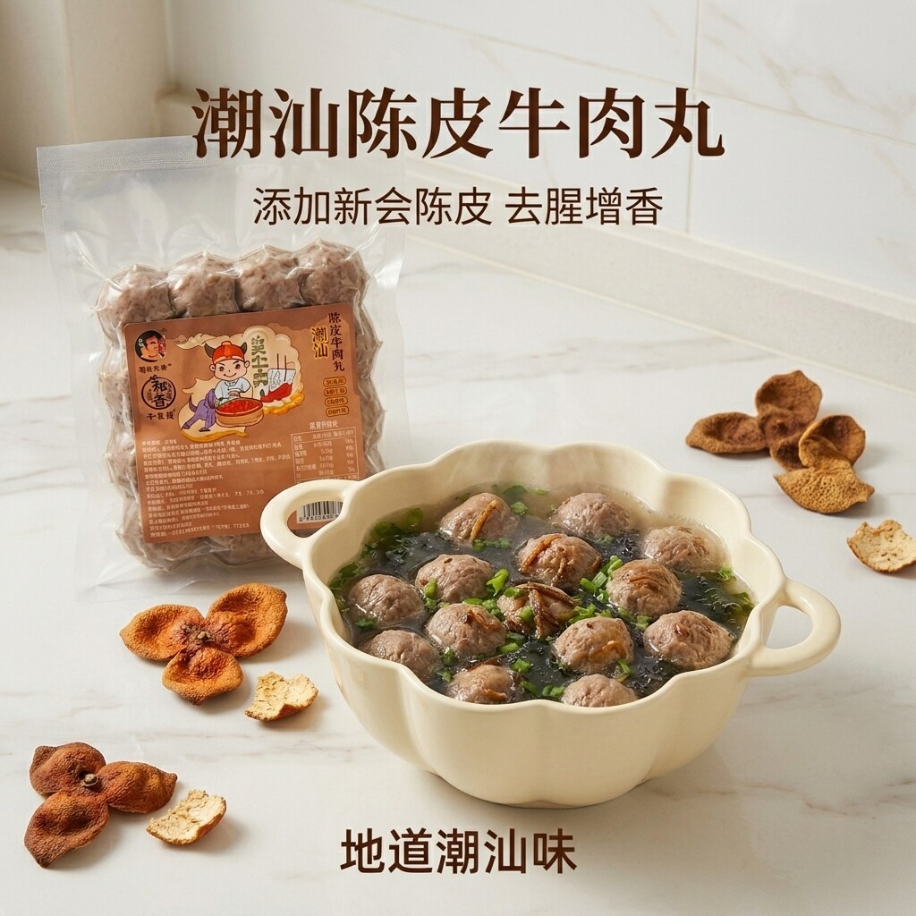 潮汕陈皮牛肉丸手打陈皮潮汕牛肉丸潮汕正宗牛肉丸潮汕手打正宗