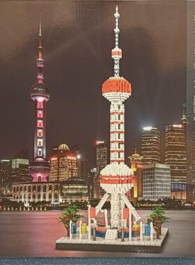 积木城堡益智拼装积木玩具大礼盒东方明珠建筑组装积木拼插摆件