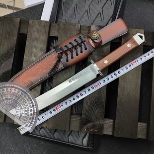 龙泉锻打小刀西瓜刀日本进口蒙古手把刀大马士革20cm砍柴防身军工