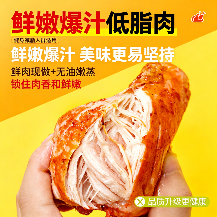 鸡胸肉减脂减餐肥0低脂肪开袋即食代餐轻速食网红方便食品居家无糖健身早餐女士抗饿宿舍无添加干燥几学生旅行解馋小零食休闲专用