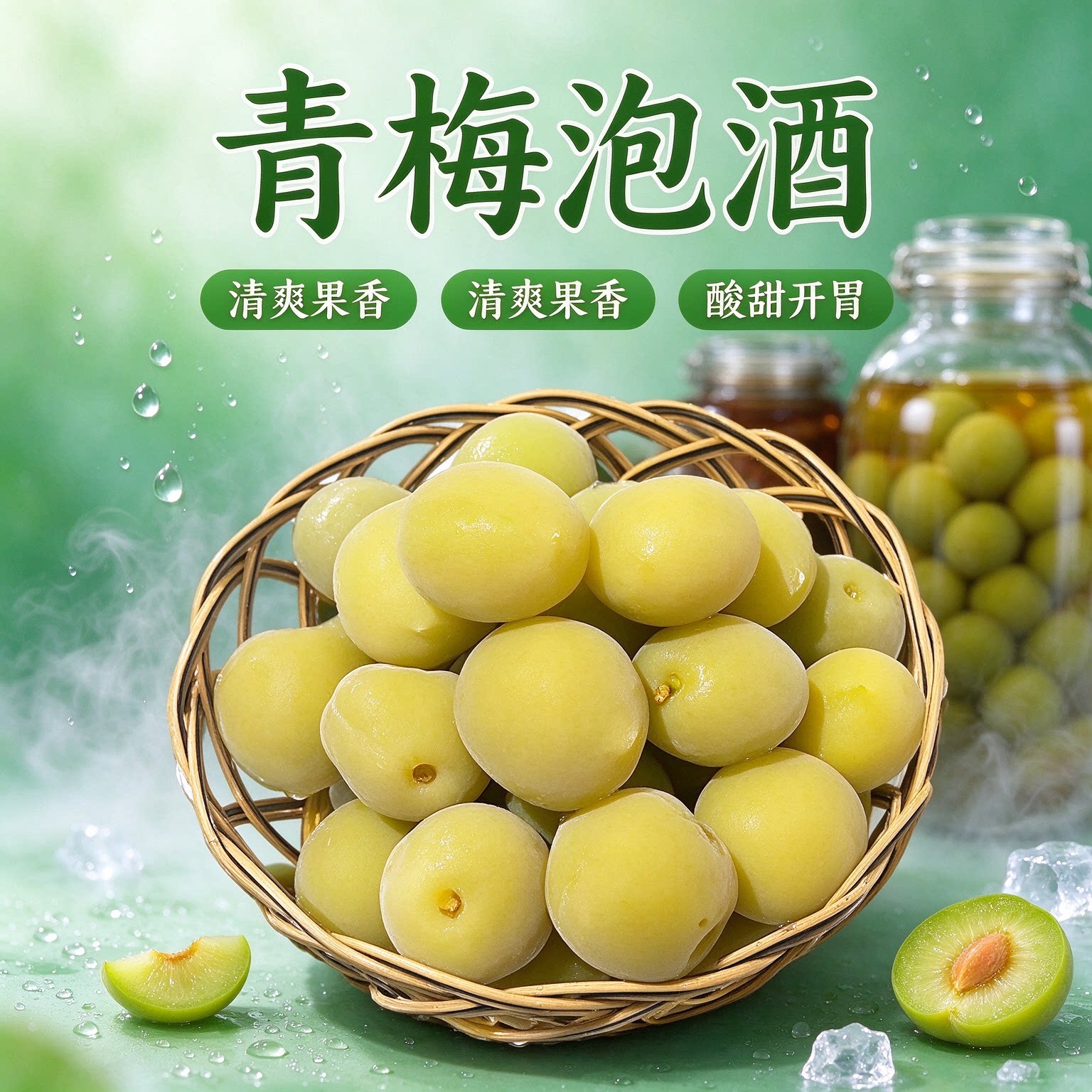 轻加工青梅鲜果泡酒半成品野生水果解腻完熟梅专用冰糖腌制酿酒