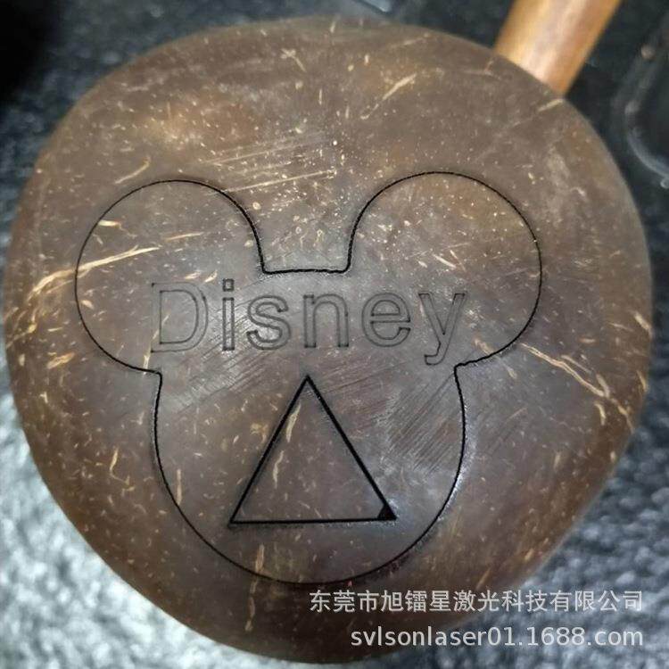 海南椰子老椰子激光开口开壳雕刻图案机器 椰皇开孔半切穿易打开