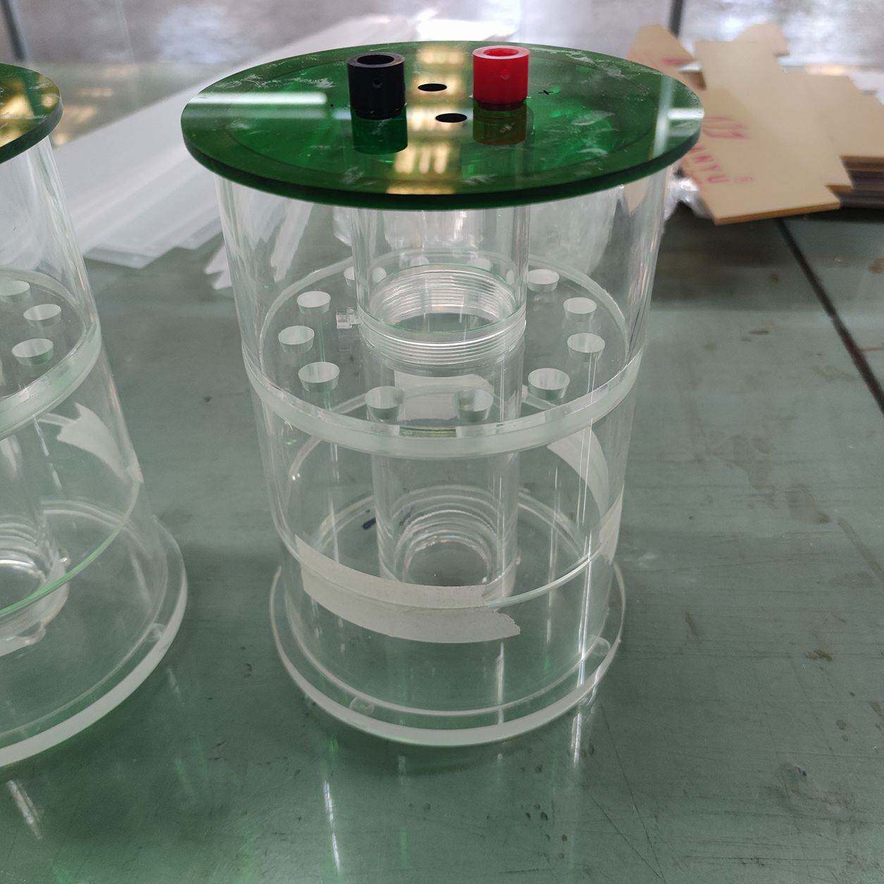 透明亚克力圆柱管道有机玻璃法兰过滤设备烟台亚克力化工实验装置