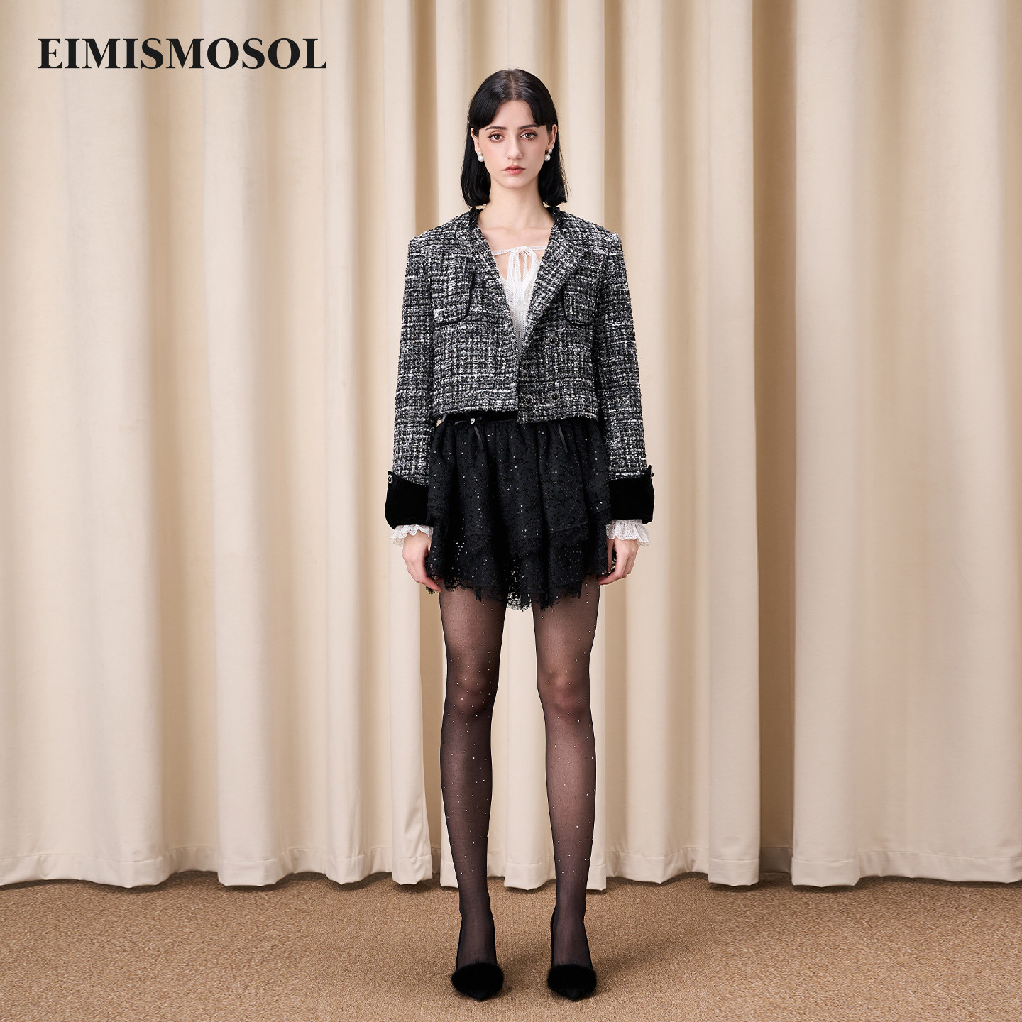 Eimismosol秋冬新款小香风外套女短编织上衣花苞半裙时尚套装,女装/女士精品,时尚套装,淘宝优惠券,粉丝福利购,淘宝优惠卷