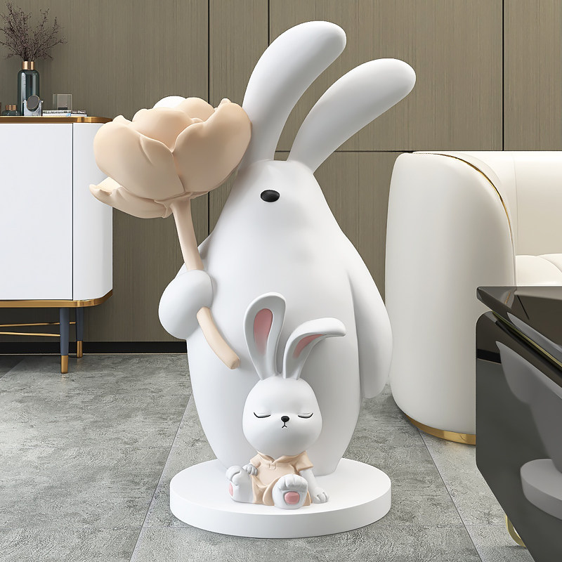 兔子灯客厅装饰落地摆件家居饰品床头柜电视柜旁大型乔迁新居礼品