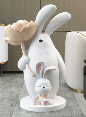 兔子灯客厅装饰落地摆件家居饰品床头柜电视柜旁大型乔迁新居礼品