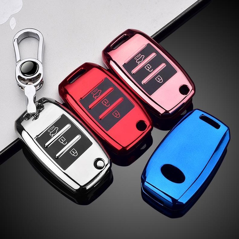 适用起亚K2钥匙套17款三厢1.4L周年特别版折叠3键锁匙包扣保护套