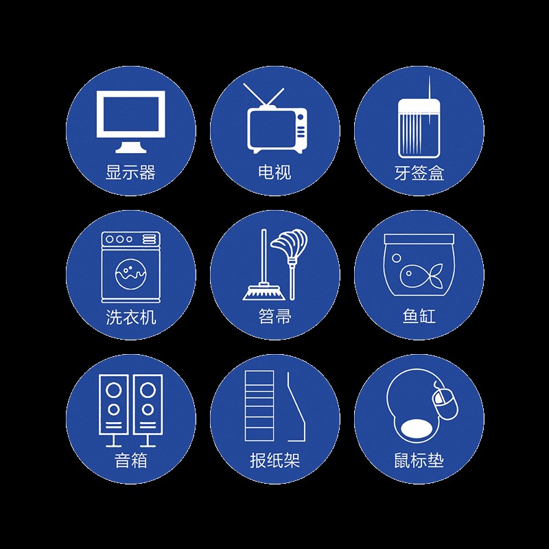 办公室桌面物品定位贴5cm5s6s标识标签管理定位标识贴