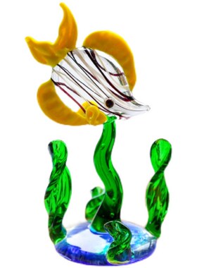 鱼缸水草鱼水草玻璃摆件 家居饰品桌子装饰工艺品桌面小摆件可爱