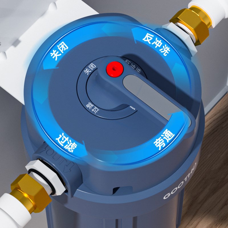GOOTHO库硕大白瓶反冲洗大蓝瓶前置过滤器家用自来水全屋净水器