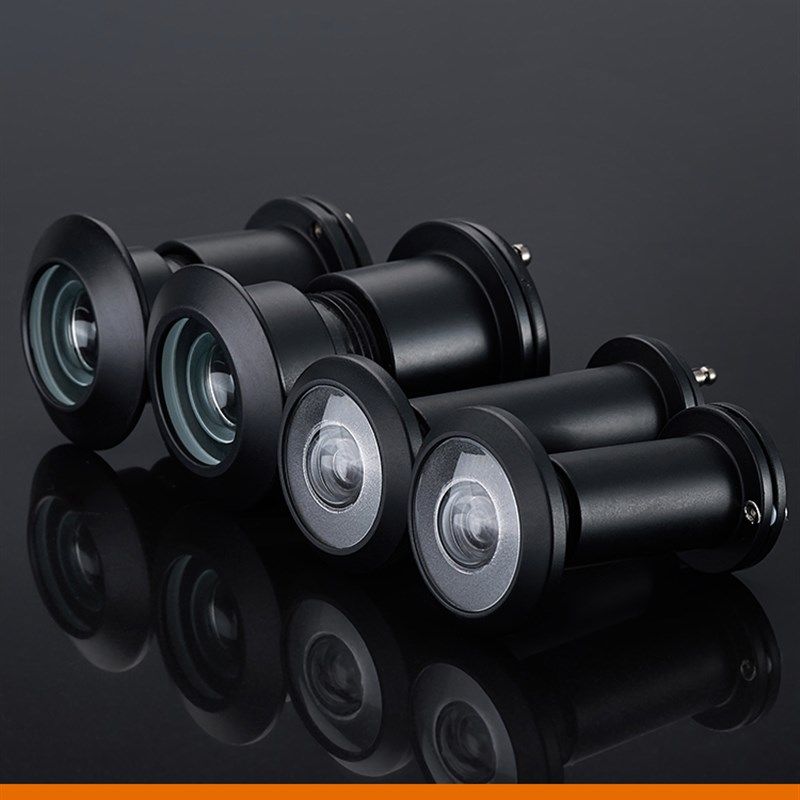 雷鸟黑色防盗门猫眼家用猫眼堵孔神器金属门镜老式通用带后盖高清