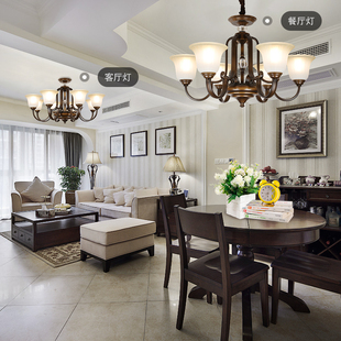 吊灯客厅灯复古大气餐厅灯卧室灯别墅防尘灯包安装 2021年新款 美式