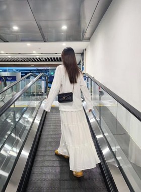 白色半身裙女长款裙子2025年夏季a字中长款175高个子加长蛋糕长裙