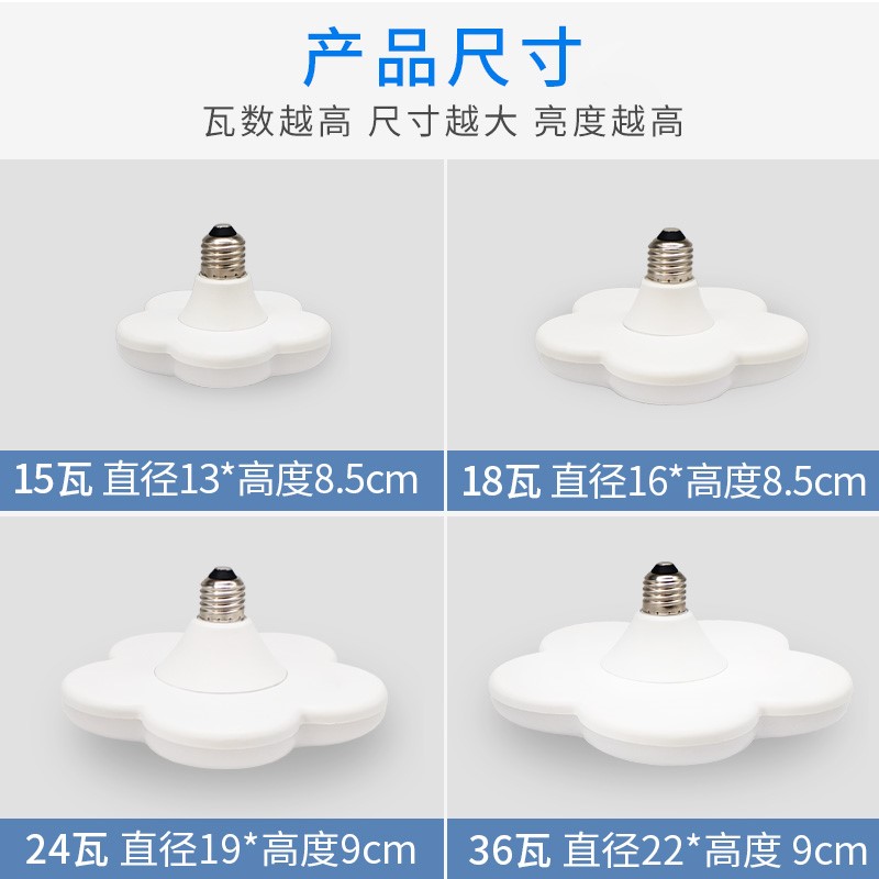 LED灯泡 超亮节能创意梅花飞碟灯E27螺口卡口灯 家用照明房间光源