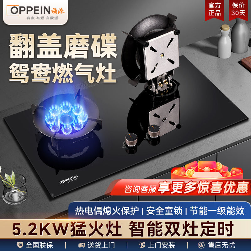 欧派(OPPEIN)70%热效率煤气灶双灶家用燃气灶嵌入式节能猛火炉具