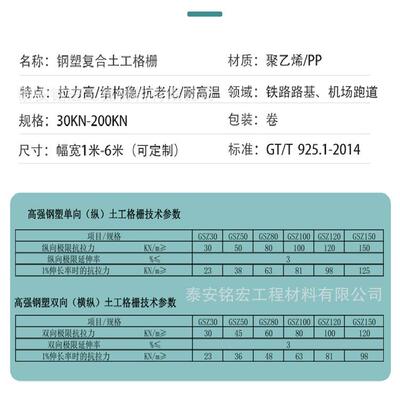 GSGS钢塑复合土工格栅软地基处理剥离力高厂家钢塑土工格栅