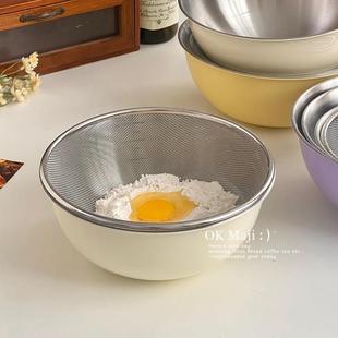 食品级不锈钢洗菜盆沥水篮不锈钢打蛋盆烘焙专用带刻度料理盆