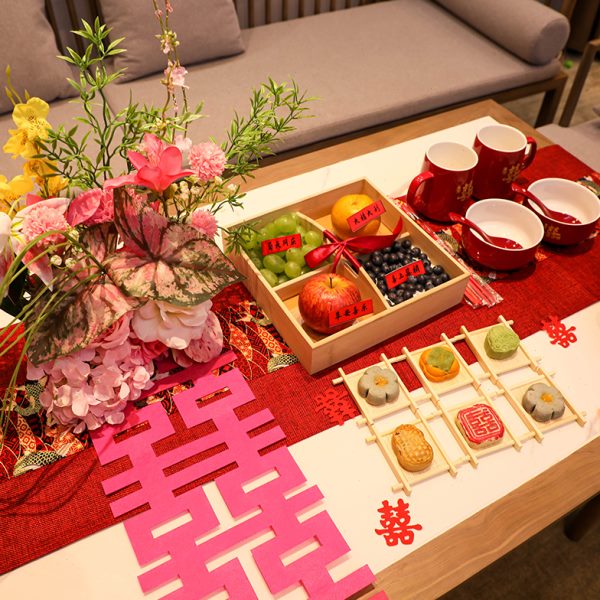 结婚茶几装扮套餐婚房喜庆布置客厅中式婚礼餐桌布婚房布置高级感