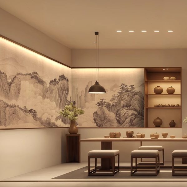 宋代壁纸厢背景墙楼会所酒纸中式茶室美学包古风民宿床头壁画饭店