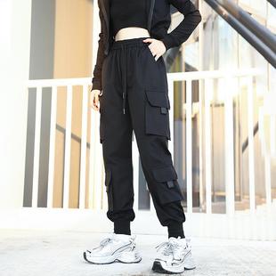 裤 黑色痞帅潮炸街机能风冲锋小脚裤 女2025新款 美式 夏季 多口袋工装