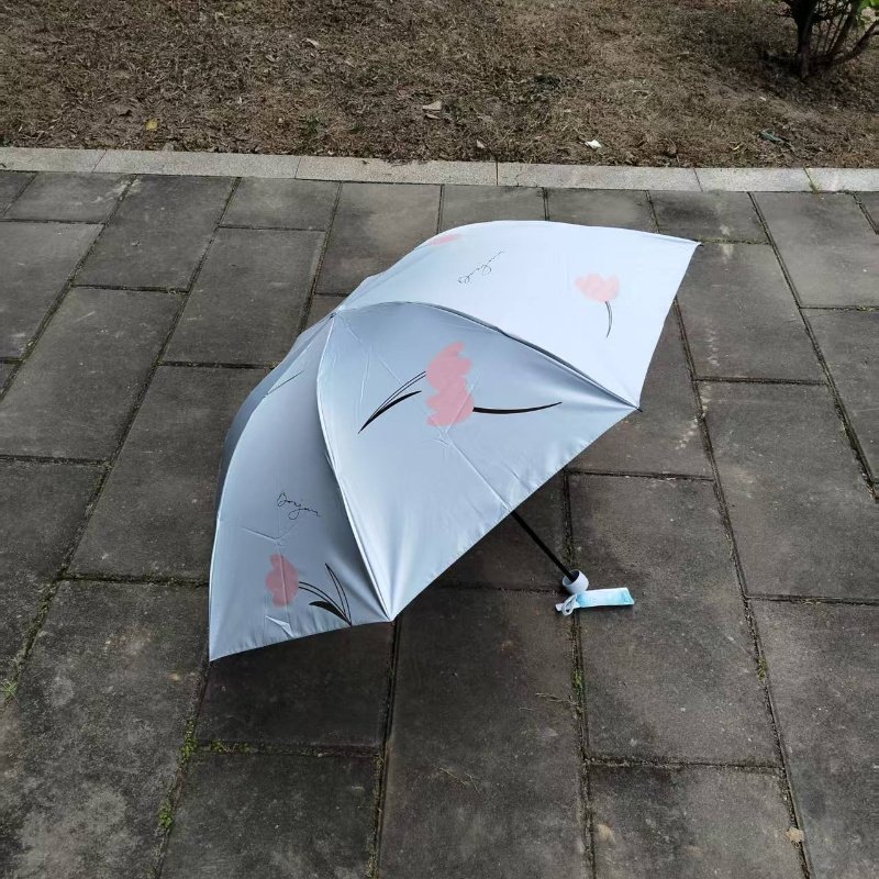 天堂伞2026新款卡通花朵三折叠伞便携防晒伞遮阳伞小巧轻便雨伞女