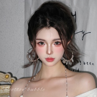 易梦玲同款圆圈耳环人像流苏大耳圈女夸张高级感耳钉波西米亚耳饰