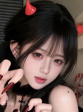 红色恶魔小牛角发夹万圣节头饰女
