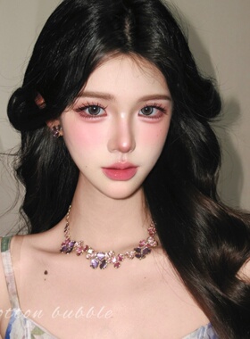 法式滴釉彩色花朵项链晚礼服夸张