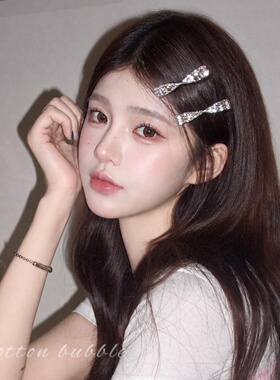 水钻锆石蝴蝶结发夹女精致侧边夹
