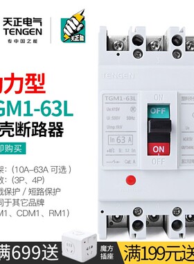 天正动力型塑壳断路器电动机启动保护空气开关TGM1-63L/33002 63A