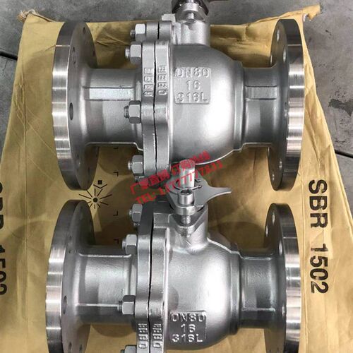 316L不锈钢材质Q41F-16RL法兰四氟密封国标白钢球阀DN25 40 50 80