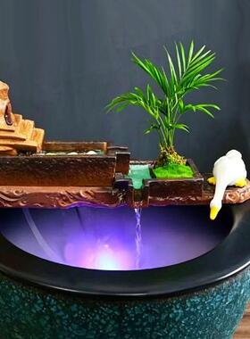 循环流水摆件器乌金石造