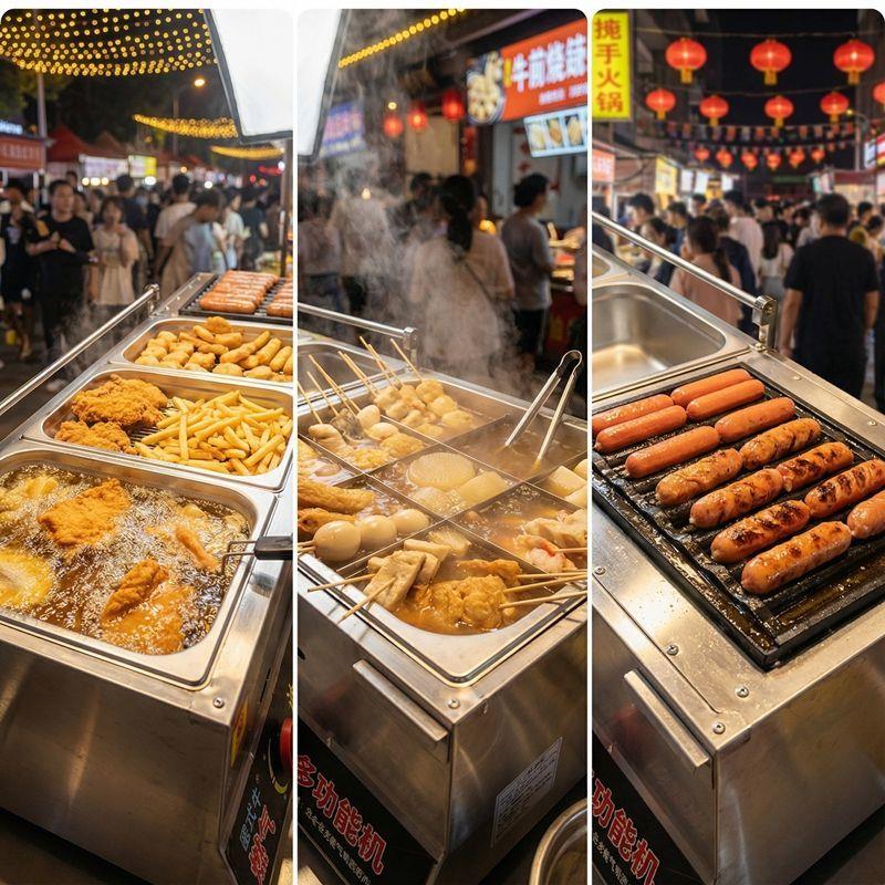 网红燃煤气商用油炸锅摆
