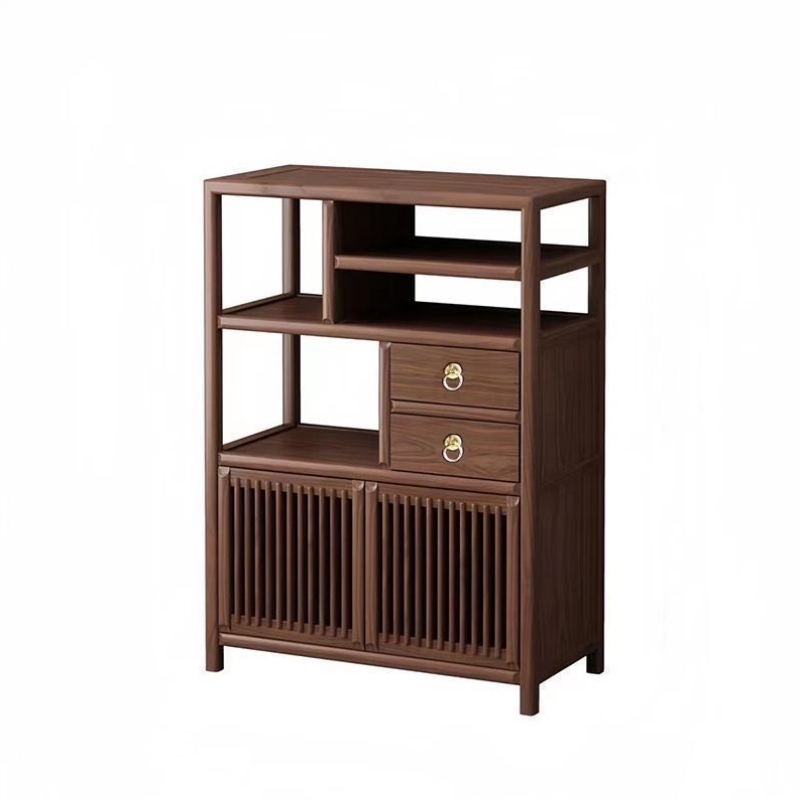 中式餐边榆木边柜实木禅意茶室茶水茶叶多宝阁玄关收纳客厅储物柜