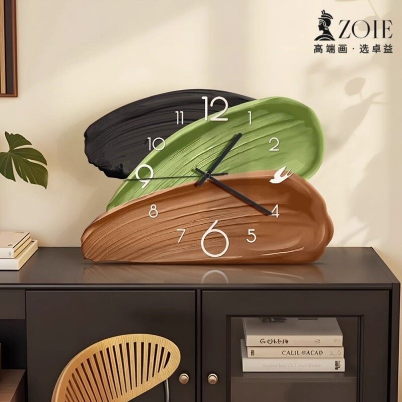 中古桌面时钟摆件2025新款客厅挂钟复古高级感创意静音摆台式钟表