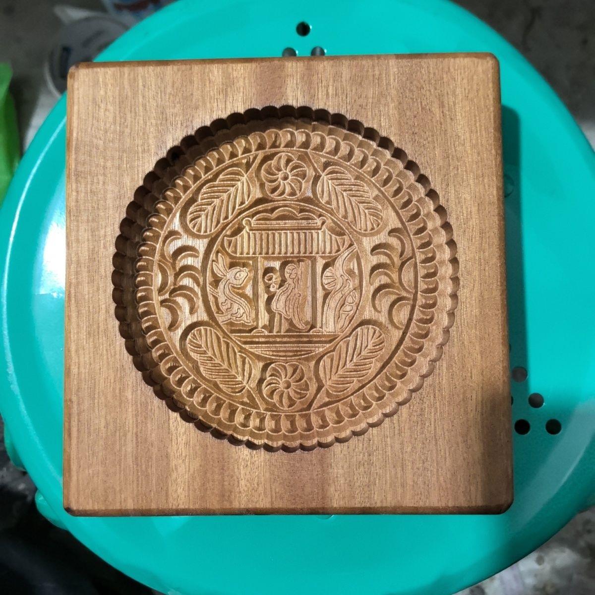 山西传统双面月饼模具背