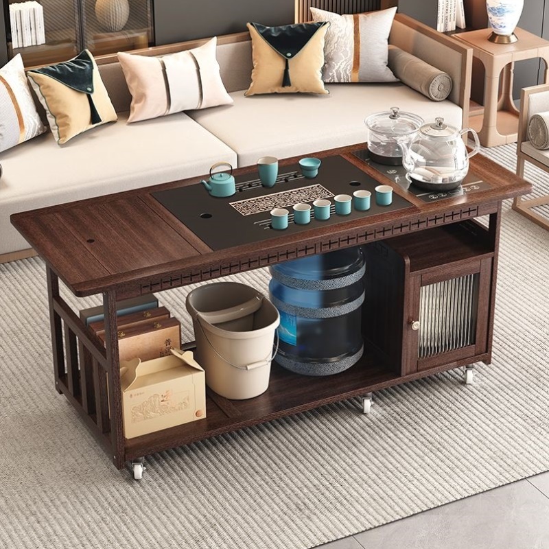 边几客厅移动茶台茶桌家用新款非实木茶车一体沙发边几边柜茶水柜