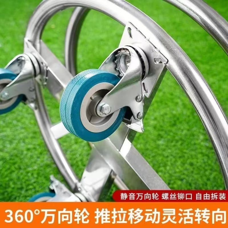 不锈钢保温桶工具车水桶万向轮移动架子汤桶加厚运输圆形小推车