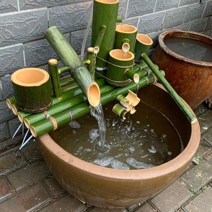 竹子流水客厅养鱼水循环