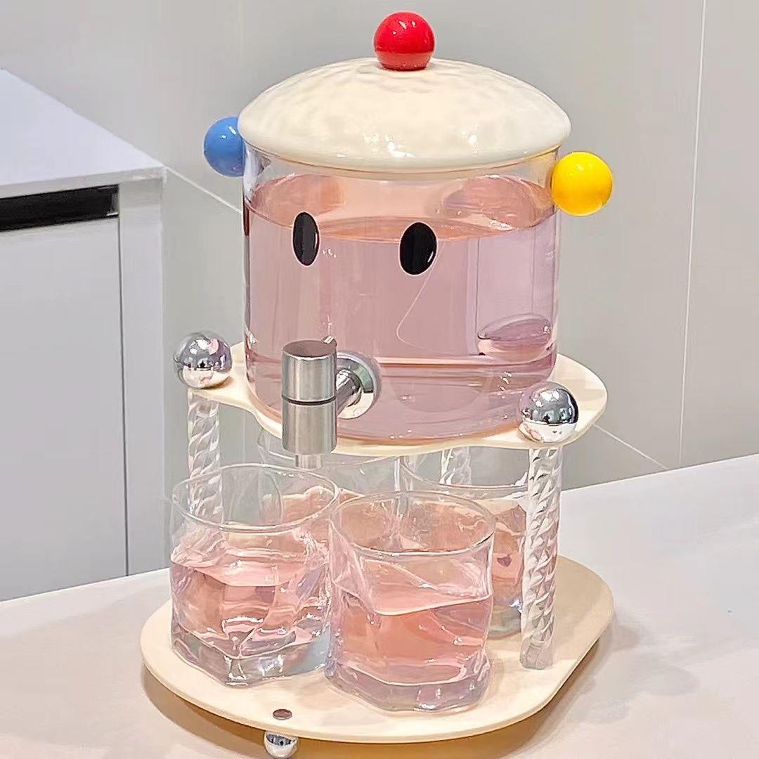 玻璃耐高温冷水壶带龙头