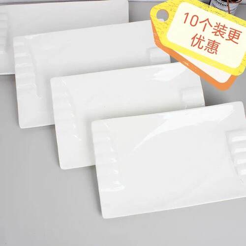 纯白陶瓷盘子长方形碟子