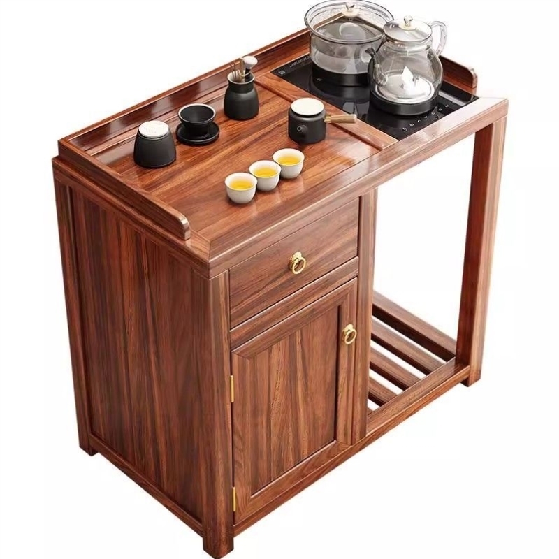 新中式可移动茶桌椅组合实木小茶台阳台茶具茶盘烧水壶一体茶水柜
