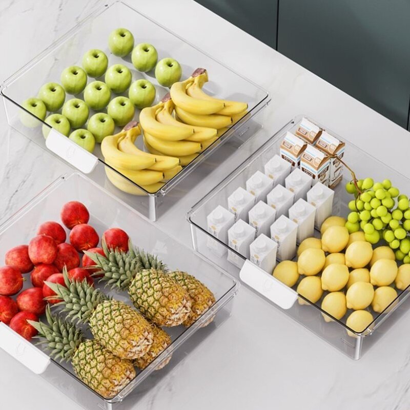 冰箱收纳盒保鲜盒储物盒鸡蛋抽屉式整理果蔬厨房神器悬挂家用冷藏